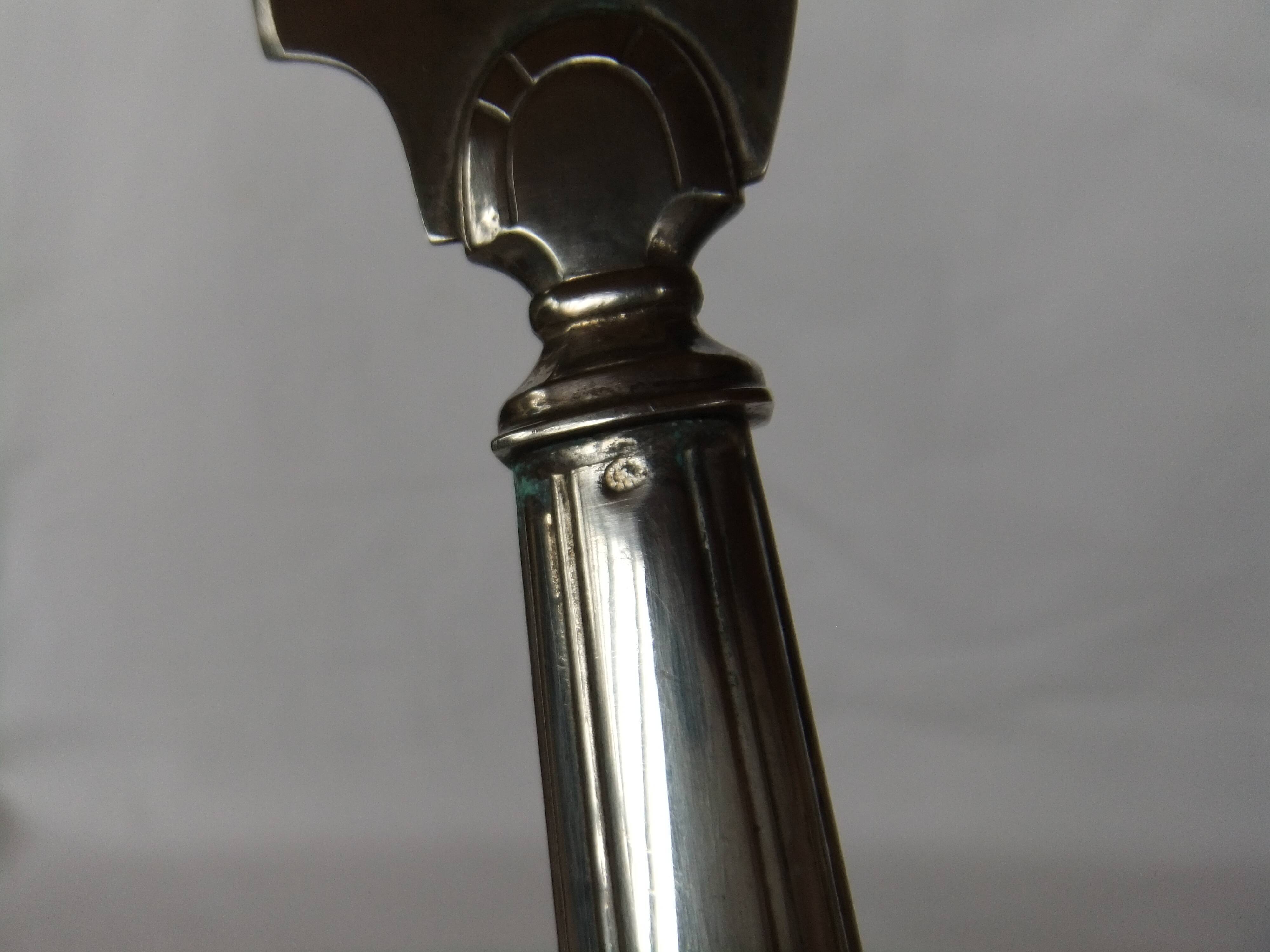 Cake service covered knife shovel Silver metal art deco hallmark