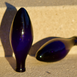 Duo d'amphores en verre bleue cobalt