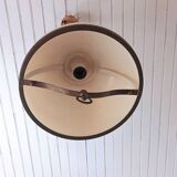 Old large pulley chandelier in brass and glass