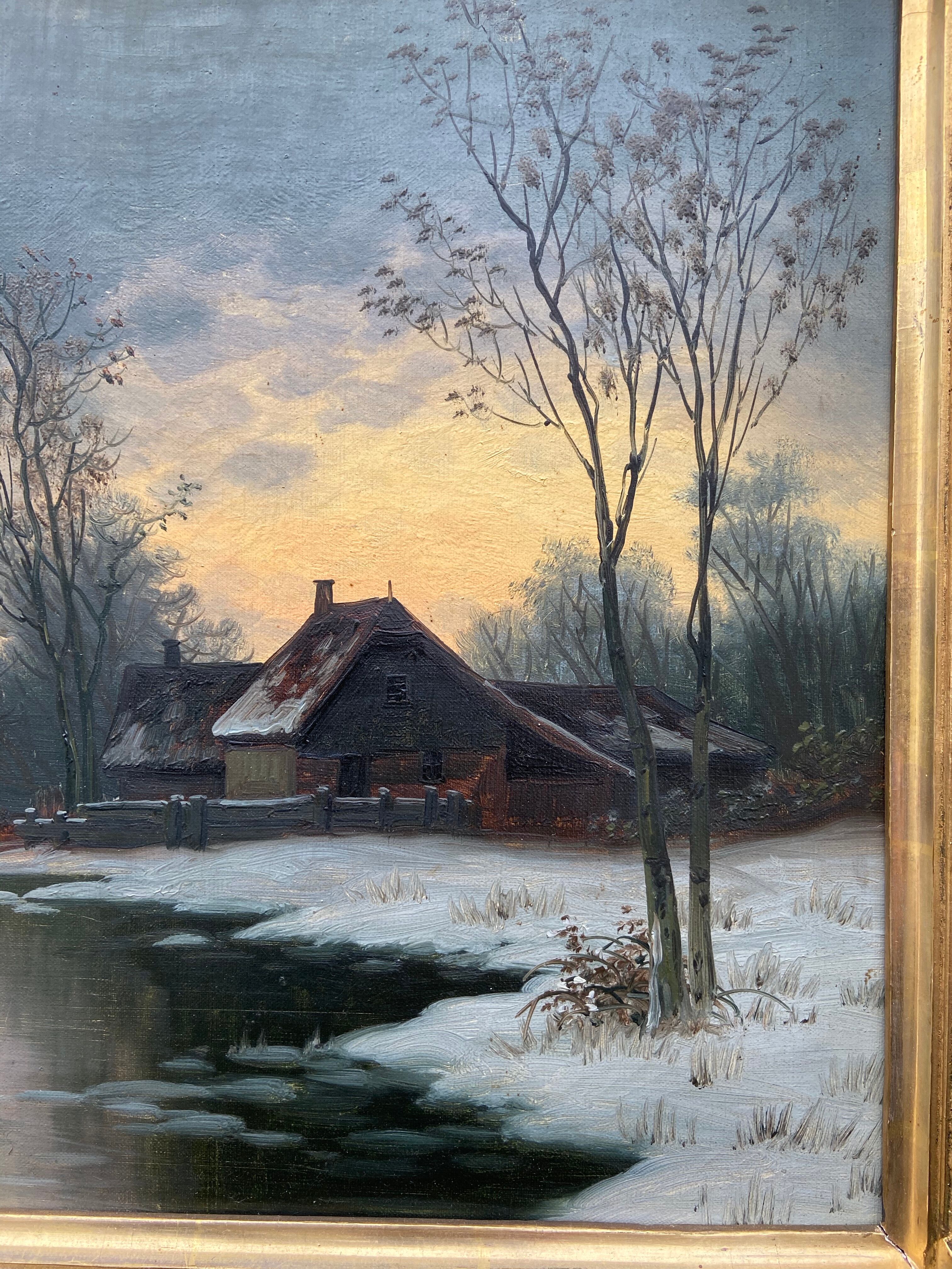 Table oil on canvas french Oil on canvas XIX Eme School of Barbizon Signed SCHMITZ