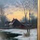 Table oil on canvas french Oil on canvas XIX Eme School of Barbizon Signed SCHMITZ