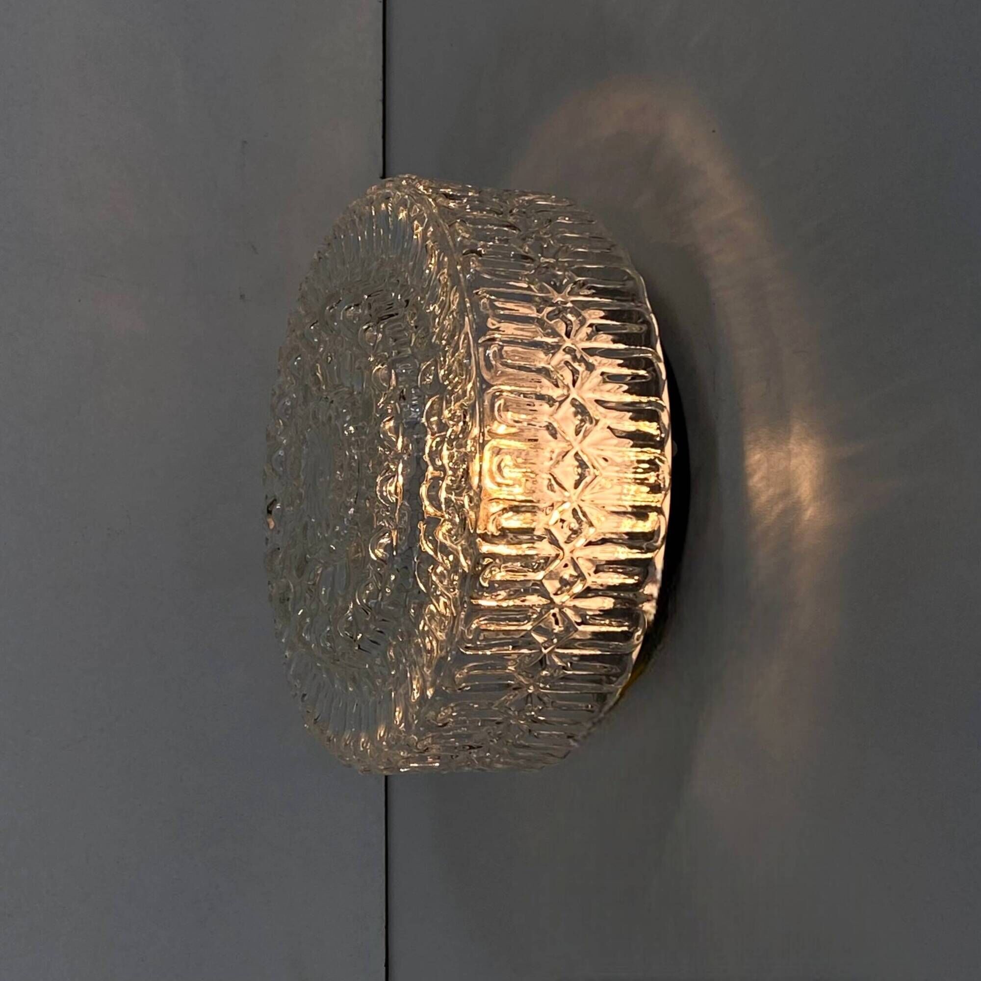 Wall light ceiling lamp glass minimalist 1970 1980 seventies eighties