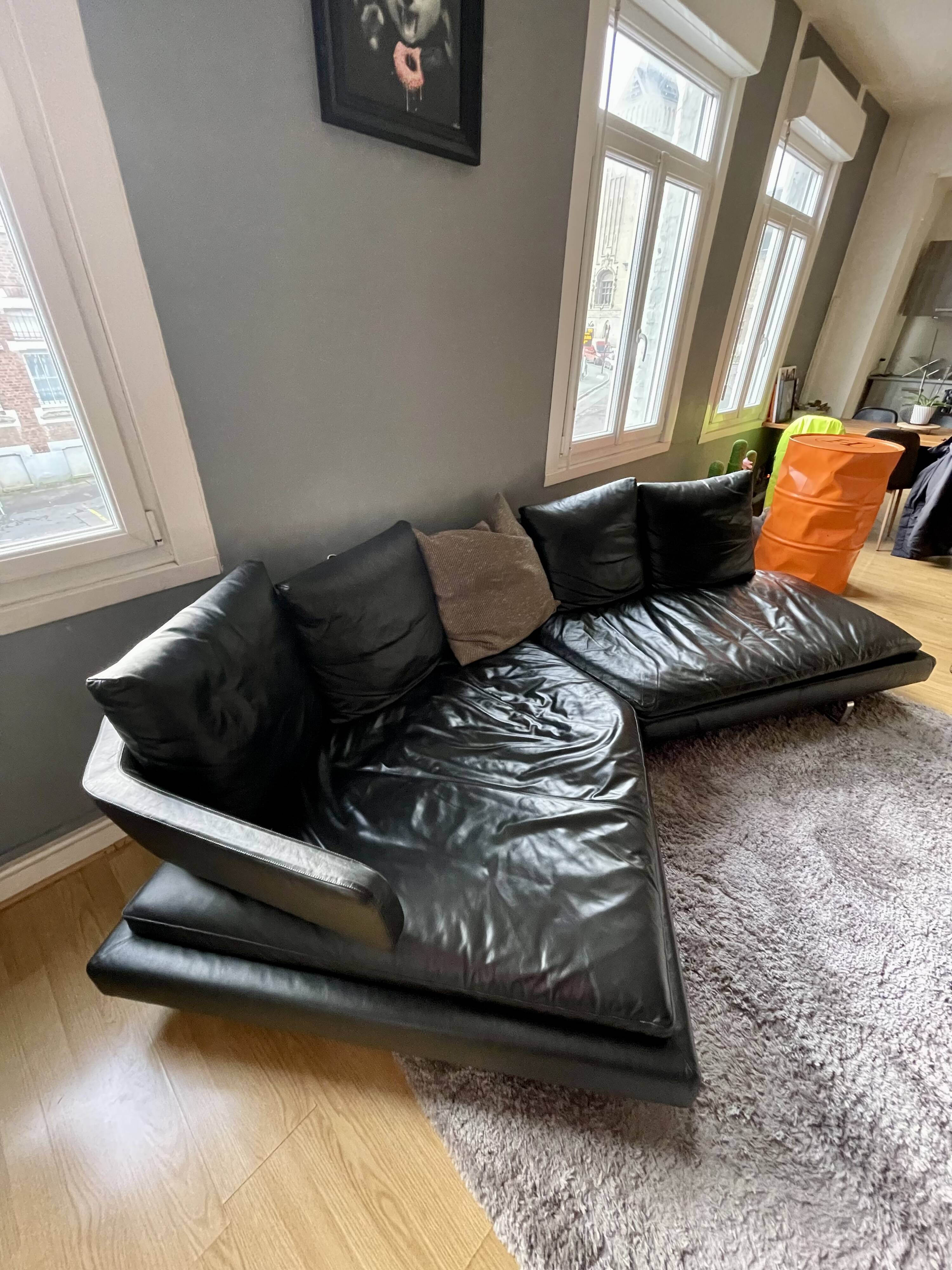 B&b Italia sofa Antonio Citterio Arne black leather