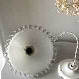 Opaline pendant light with porcelain socket