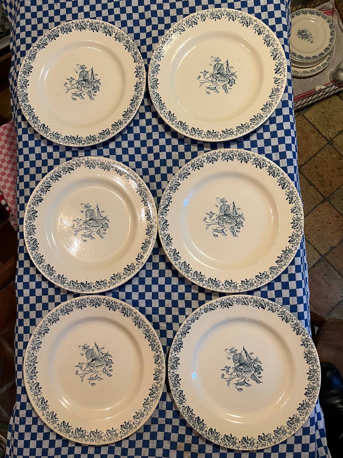 6 KG Luneville flat plates, Violettes model