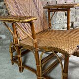 Vintage rattan chaise longue 1960