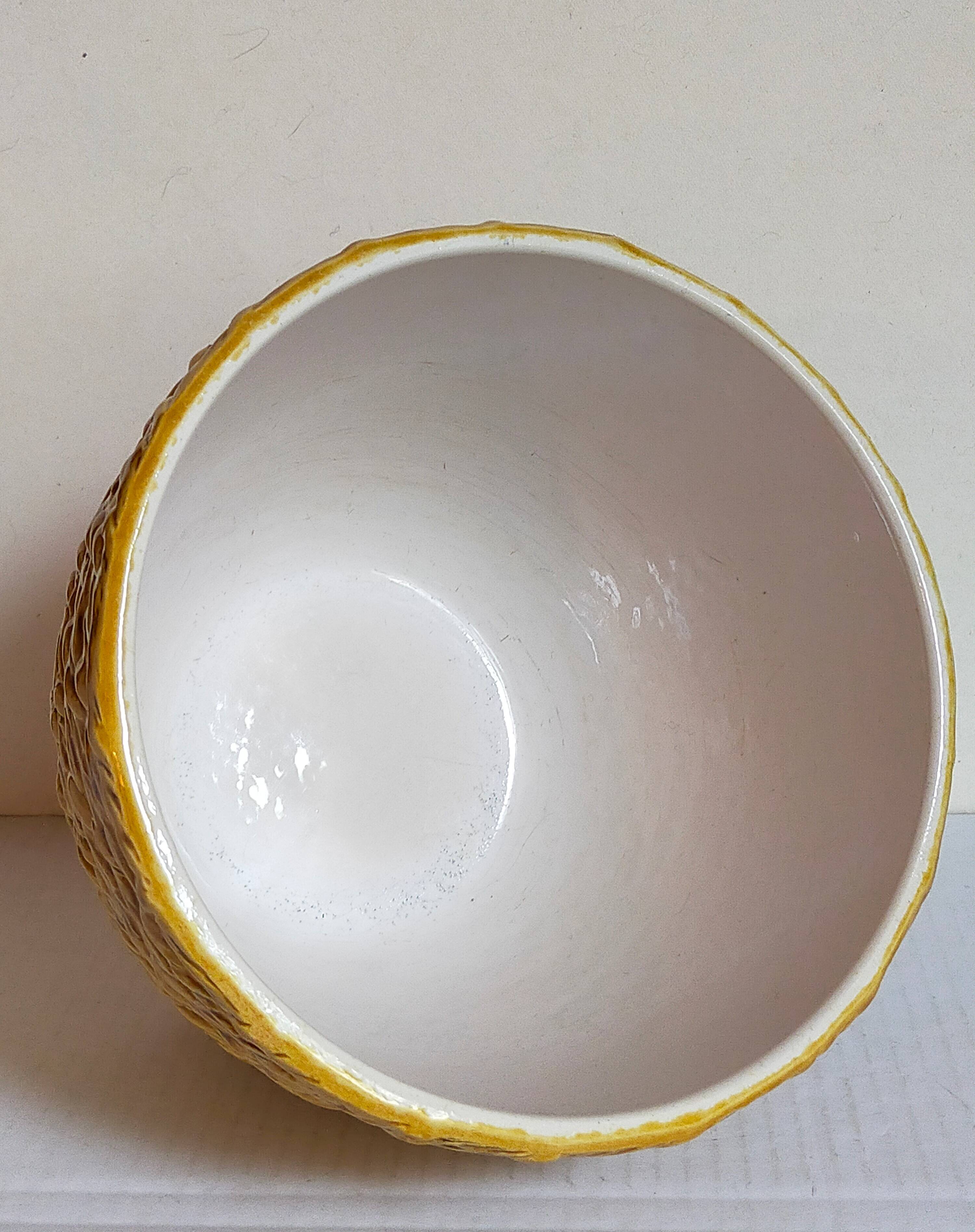 Vintage “rope” slip ceramic planter