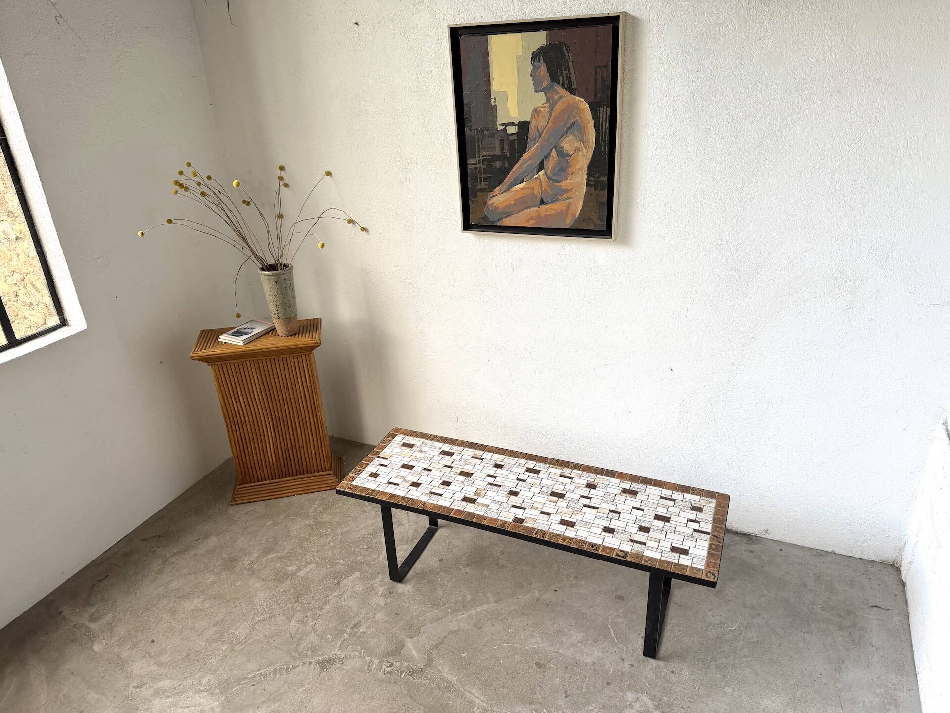 Modernist coffee table in glazed ceramic, circa 1960
