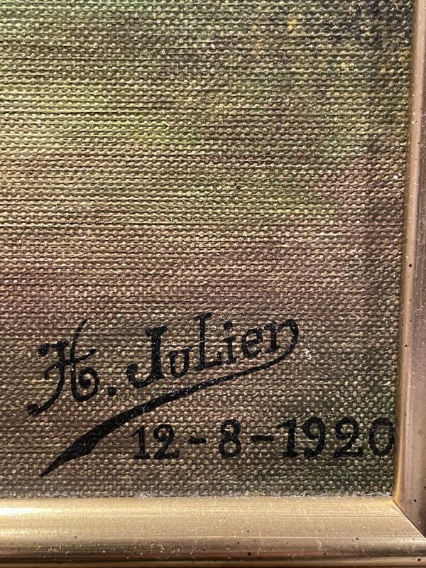 Duo paintings in oil on canvas