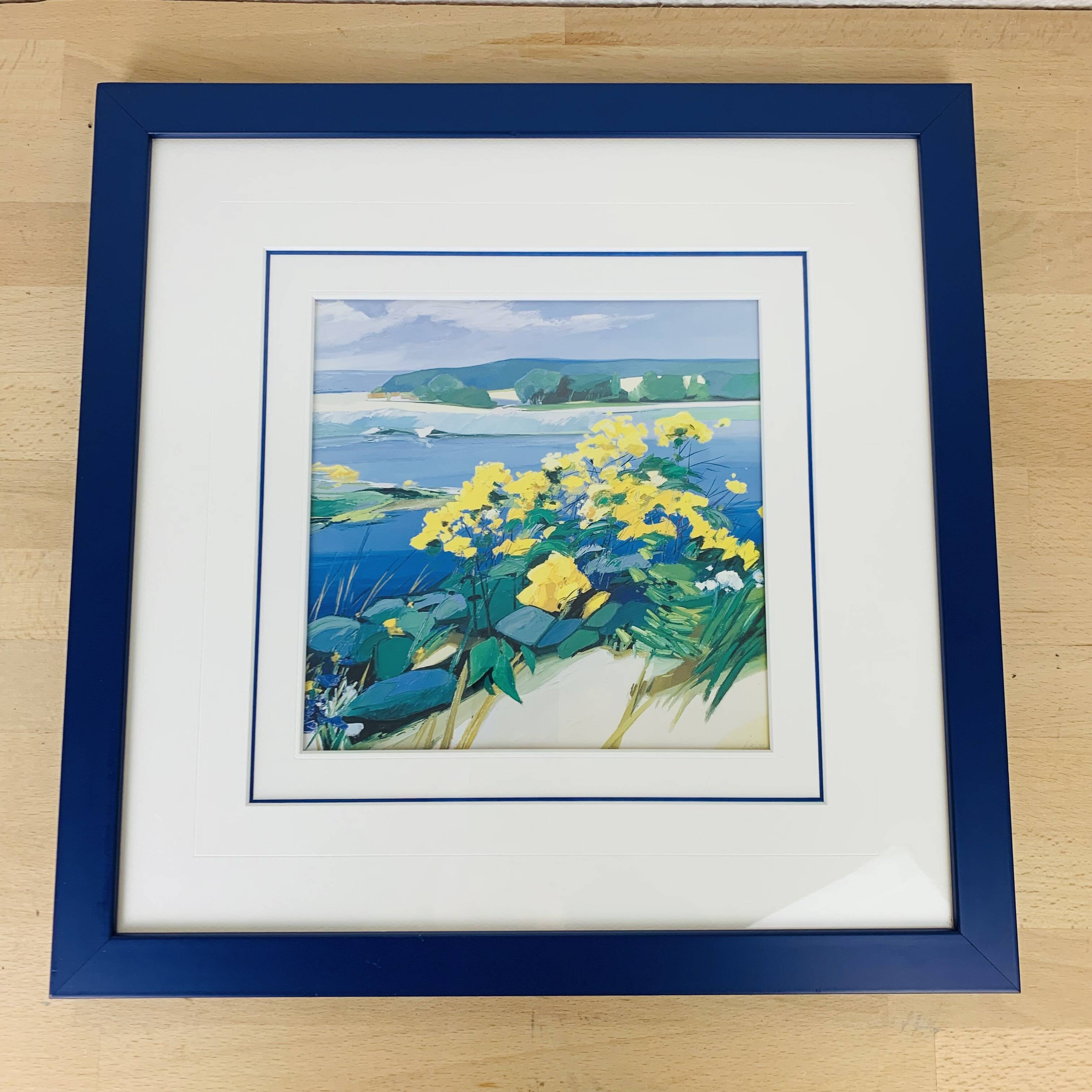 Tableau reproduction de Jean Brissoni, paysage de bord de mer