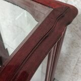 Showcase low glass beveled exotic wood