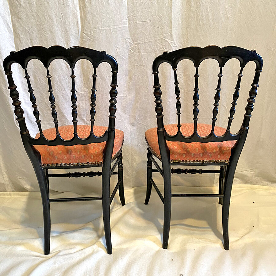 Paire de chaises Napoléon III en bois noirci Selency
