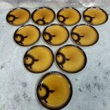 Set of ten Moulin des Loups fish plates.