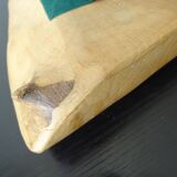 Brutalist free-form solid wood mirror from the 70s