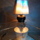 Black ceramic lamp and silver lampshade 1980