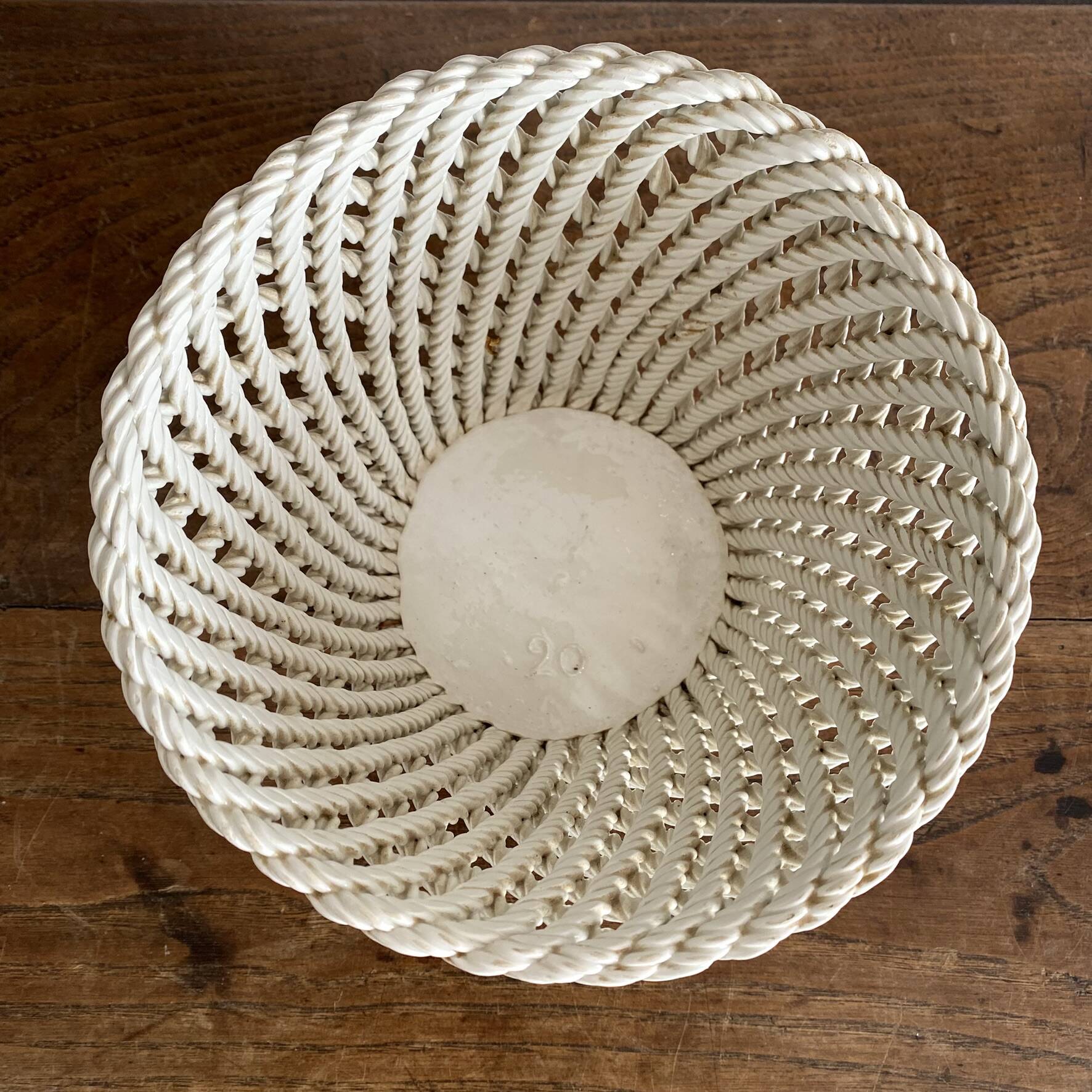 Woven ceramic plant pot