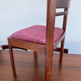 Teak wood dining table with 6 vintage rosewood chairs