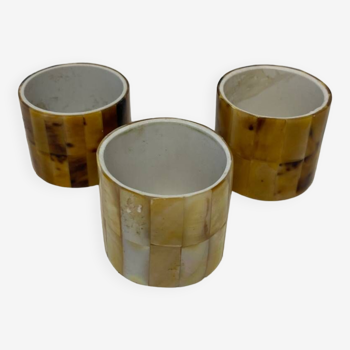 3 mother-of-pearl napkin rings