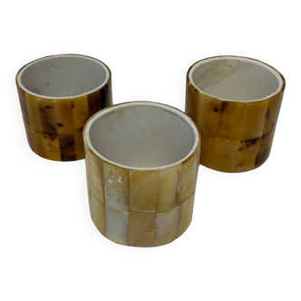 3 mother-of-pearl napkin rings