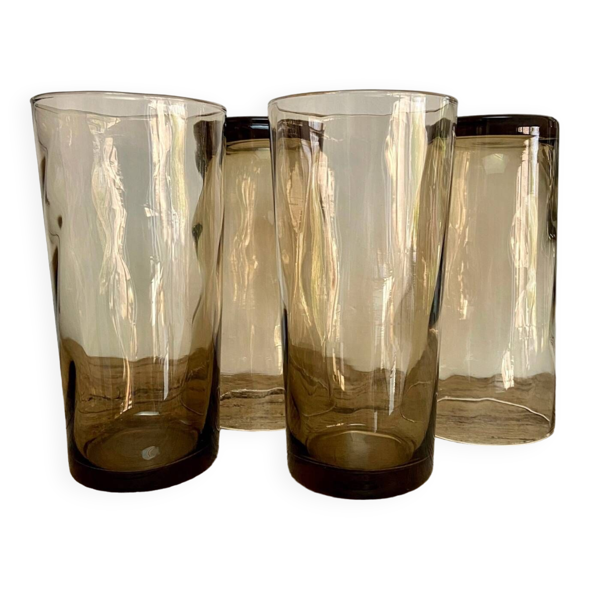 4 twisted smoked glasses
