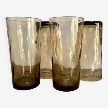 4 twisted smoked glasses