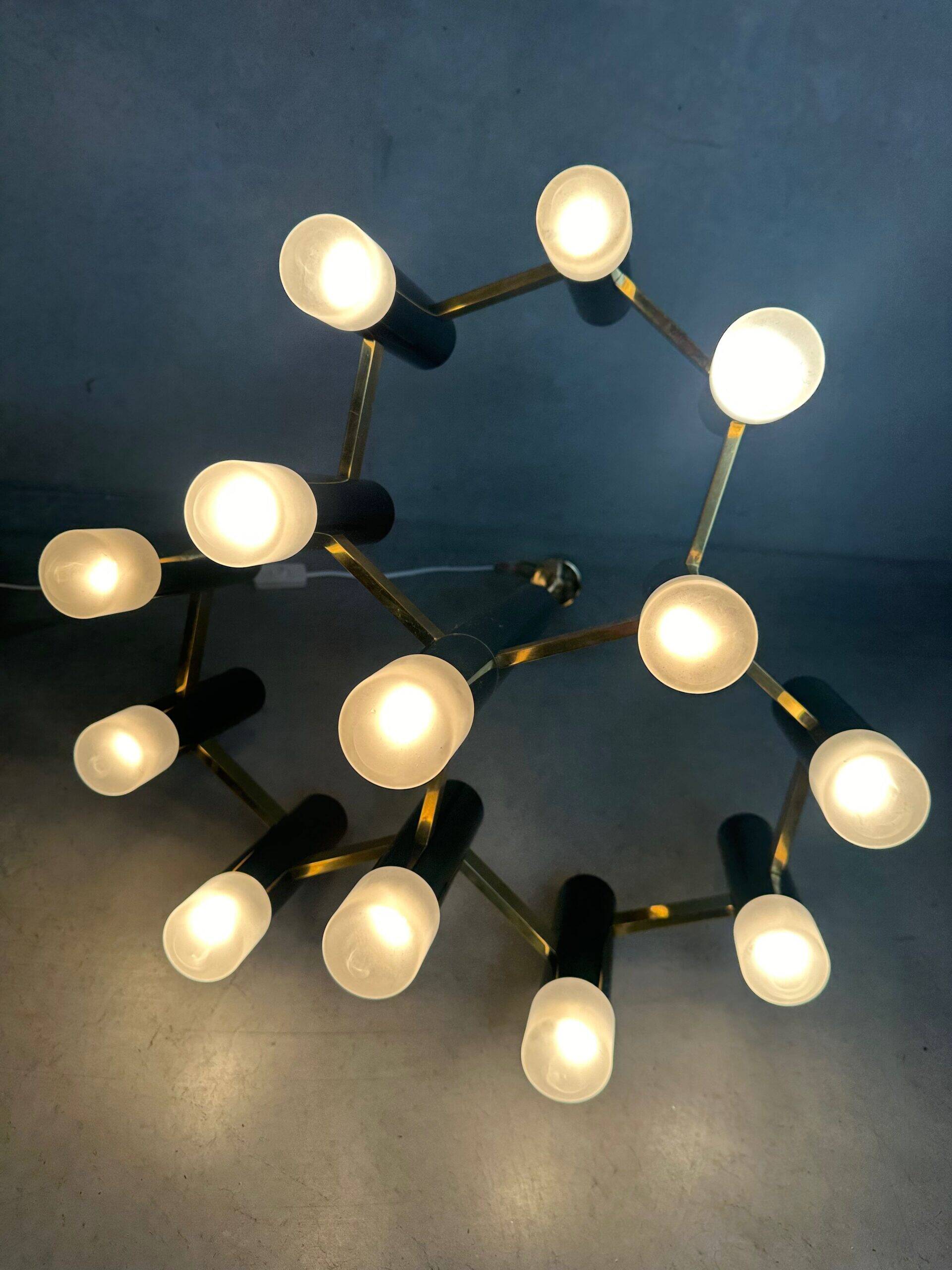 Vintage design 'hexagon' black & gold chandelier – Boulanger