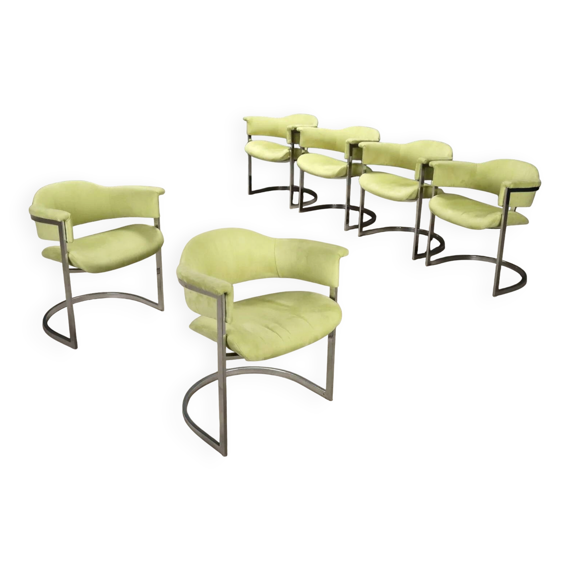 Chaises vintage Saporiti design Vittorio Introini en tissu années 1970