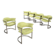 Chaises vintage Saporiti design Vittorio Introini en tissu années 1970
