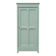 Antique Parisian wardrobe in grey-green solid pine.