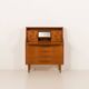 Danish teak mid century modern secretaire cabinet with a desk and vanity