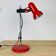 Lampe de bureau spot rouge réglable années 70