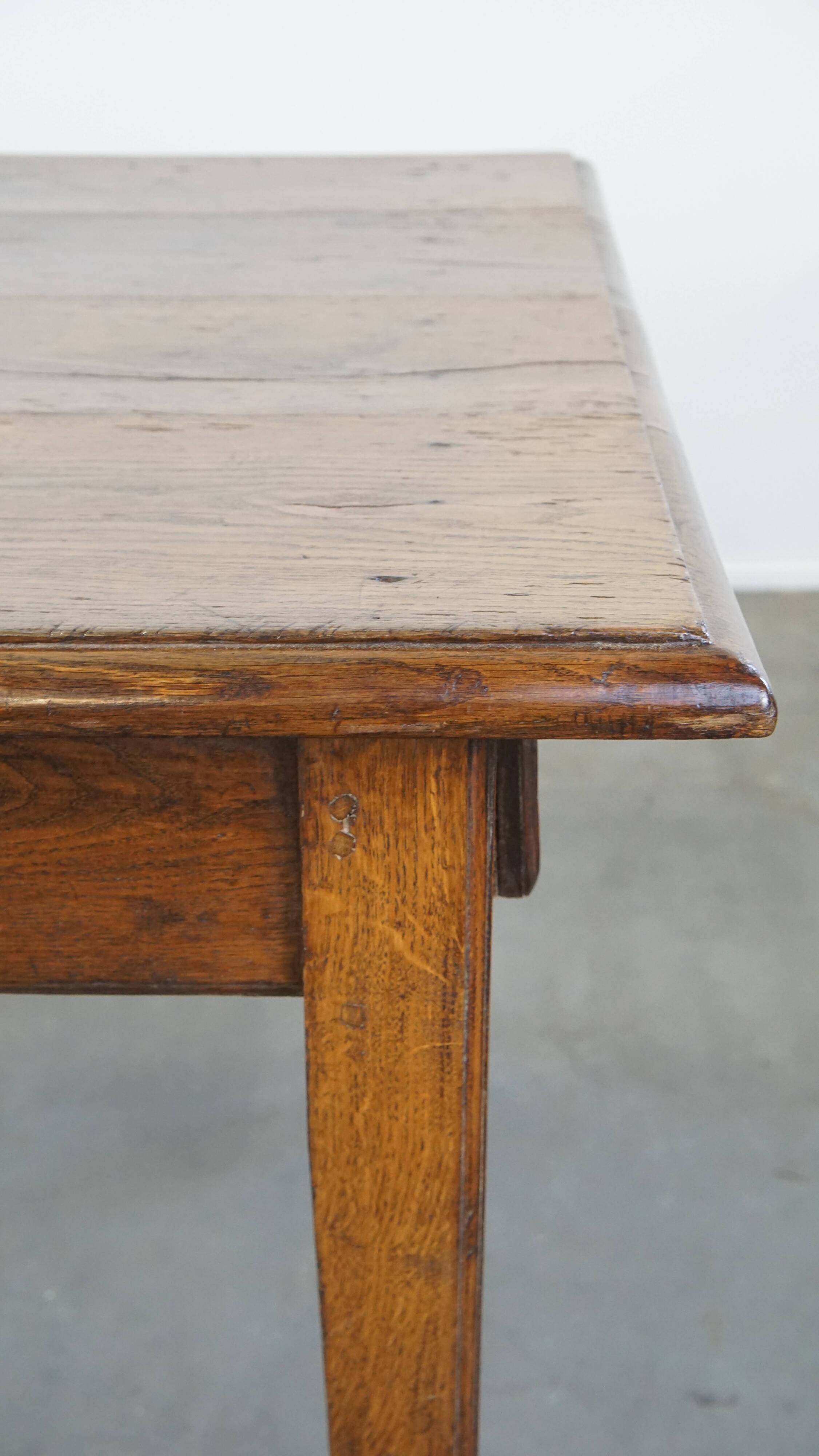 Antique French Oak Dining Table from the Early 19th Century with 2 Drawers