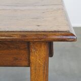 Table à manger ancienne en chêne français du début du XIXe siècle avec 2 tiroirs