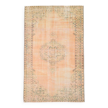 6x9 Vintage Cream & Orange Vintage Rug, 172x276Cm