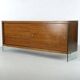 Teak sideboard with glass legs, France - 1990s