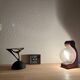 Brutalist lamp Temde Leuchten 1970s pine and glass globe