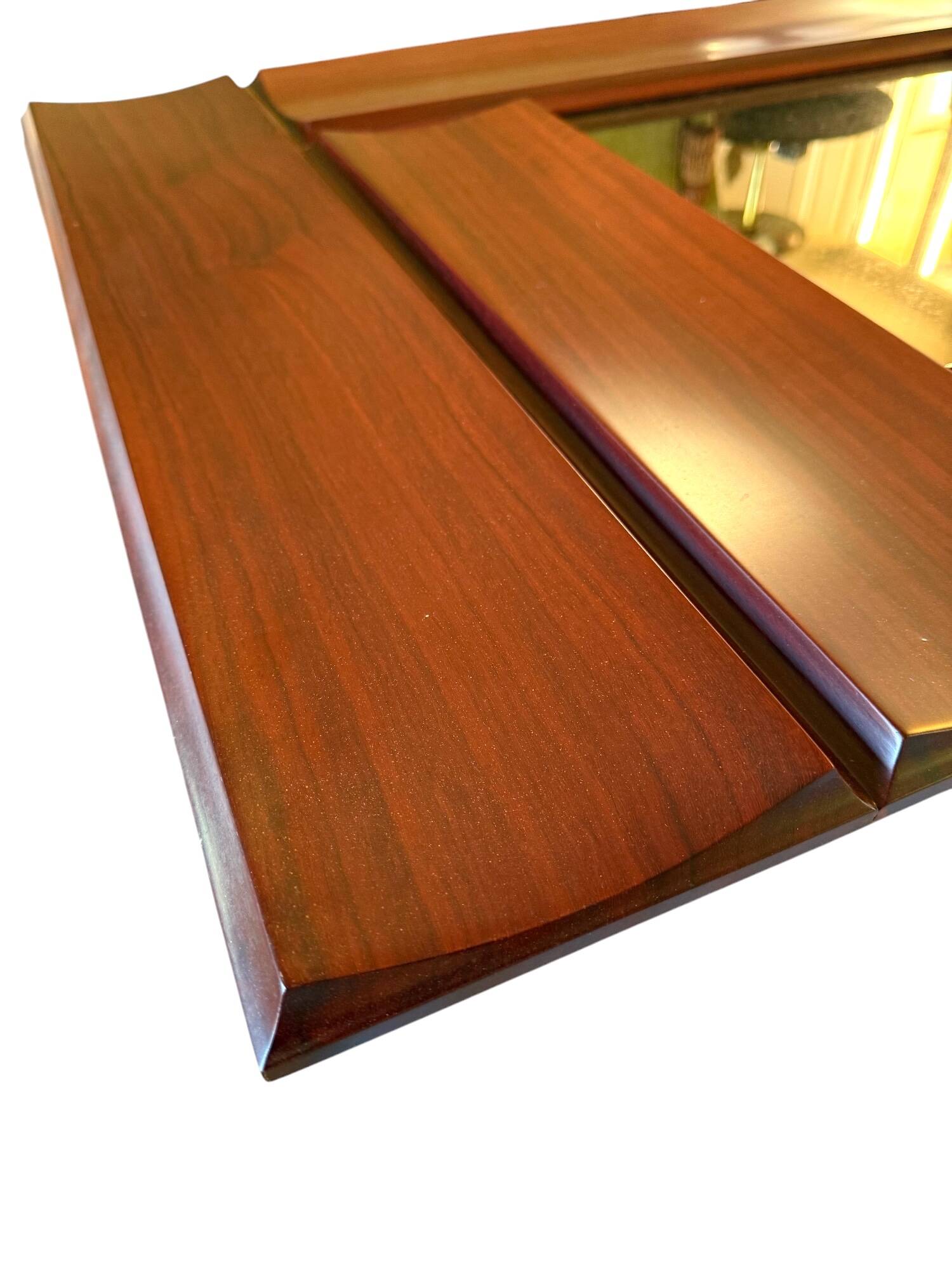 Luciano Frigerio, mod. Tartaro solid padouk mirror, Frigerio di Desio 1970s