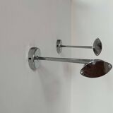 Pair of vintage adjustable wall lights, chromed metal, France 1970