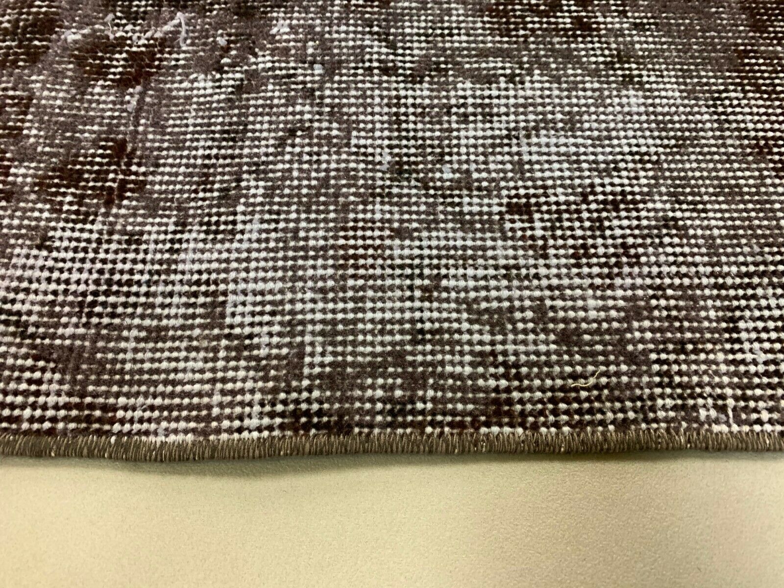 Distressed Turkish Runner 285x70 cm wool Vintage rug, Overdyed Brown