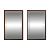 Set of 2 Scandinavian mirrors in glass & wood, Sweden, 1960, 80x50.