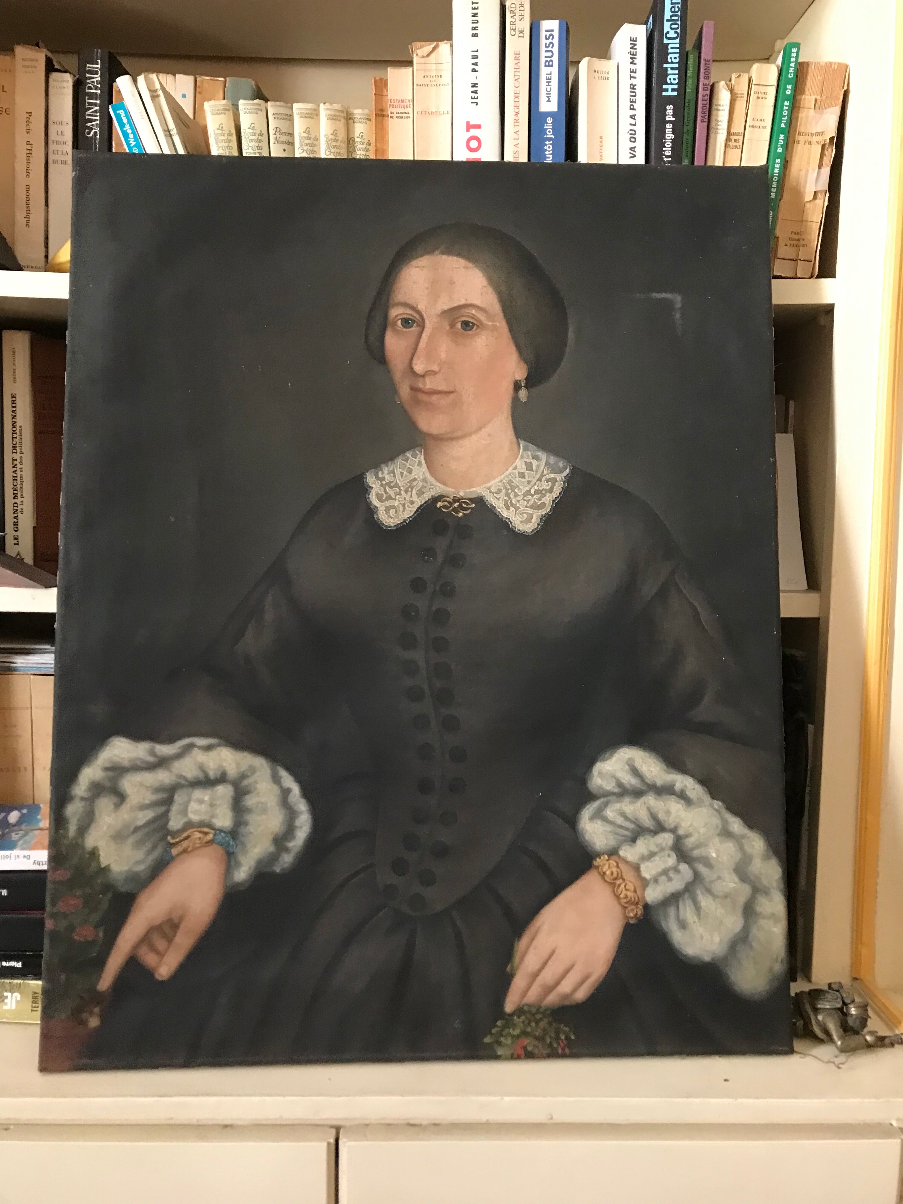 Portrait of a woman oil on canvas 19th