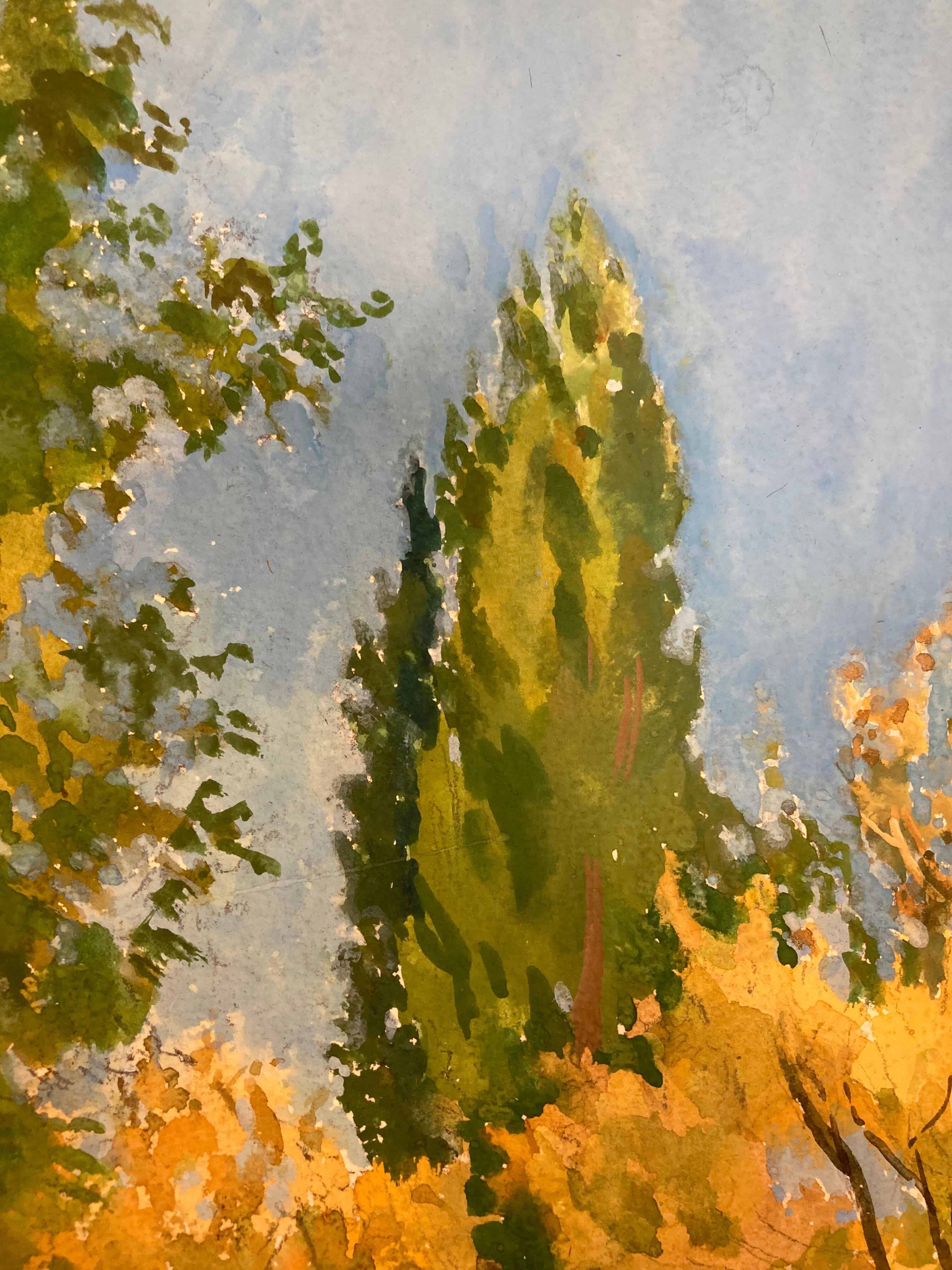 Vintage landscape watercolor