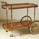 Desserte bar vintage in mahogany marquetry