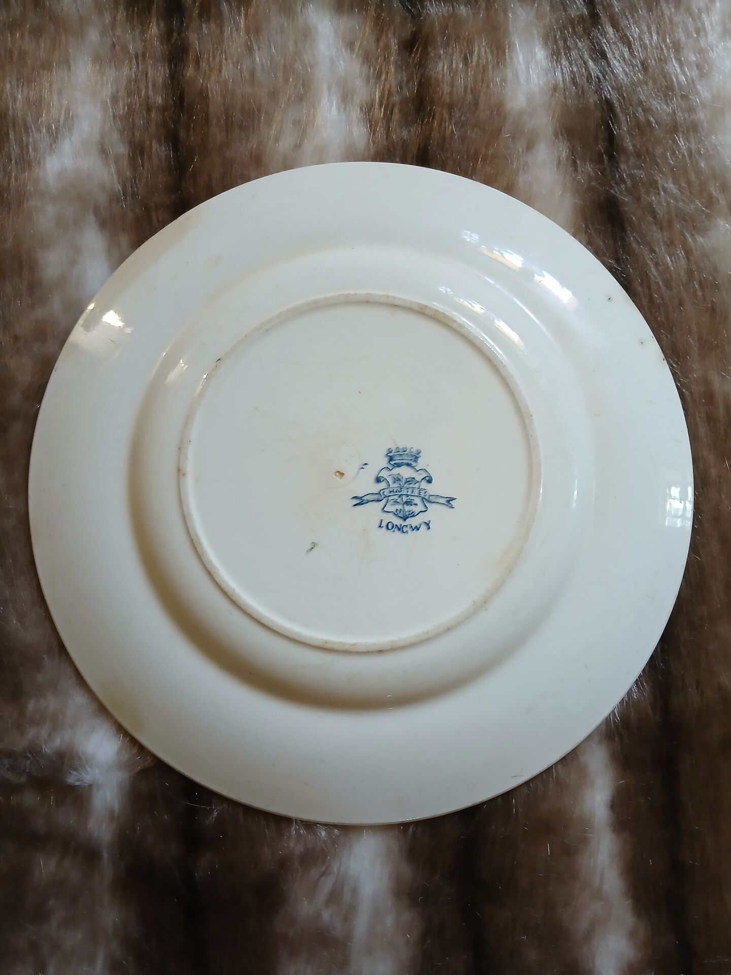 13 mismatched flat plates in ironstone