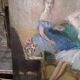 Oil on cardboard dancers early 20th century signed