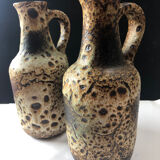 Set of 2 Bay Keramik fat lava vases