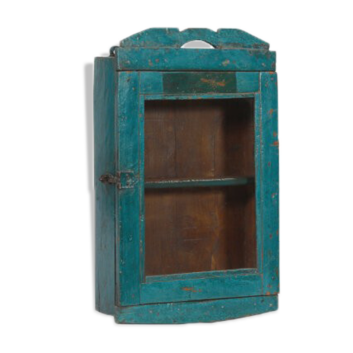 Vintage Green Wall Showcase Old Teck Patina and Piece of Origin India