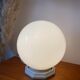Vintage table lamp opaline ball and earthenware base