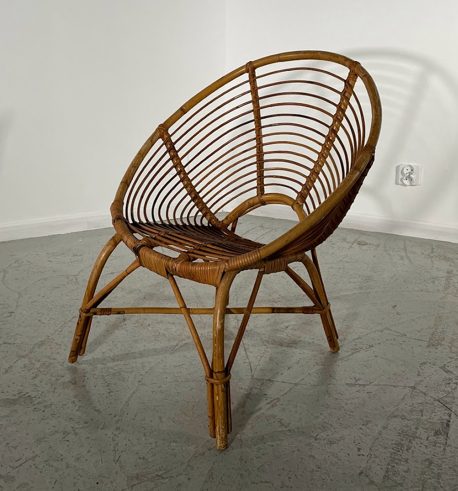 Pair of rattan armchairs