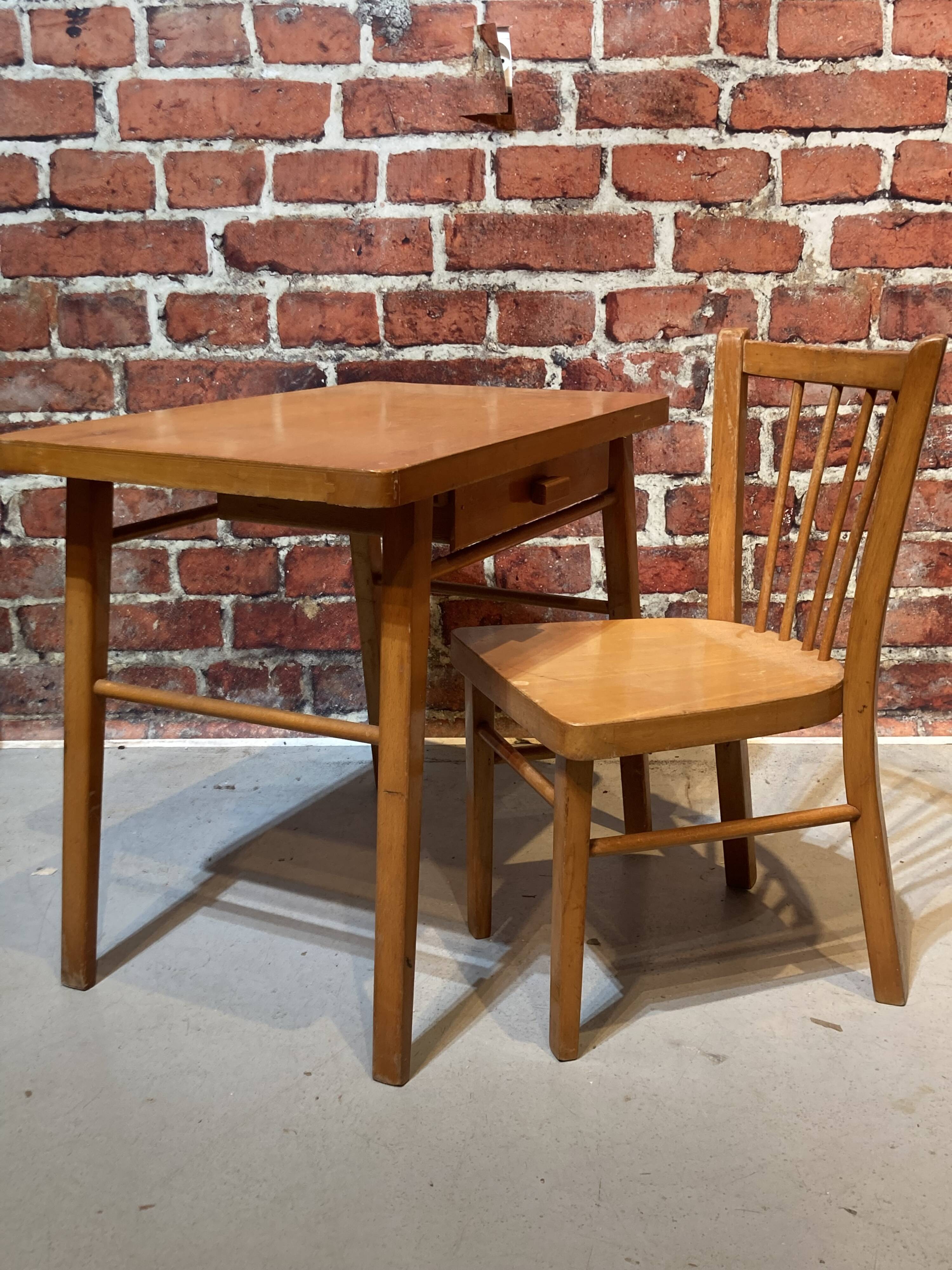 Children's wooden desk and chair set